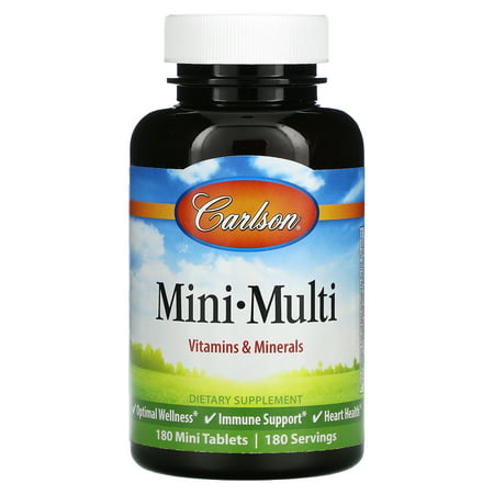 Mini-Multi Vitamins & Minerals Iron-Free 180 Mini Tablets Carlson - 088395041327