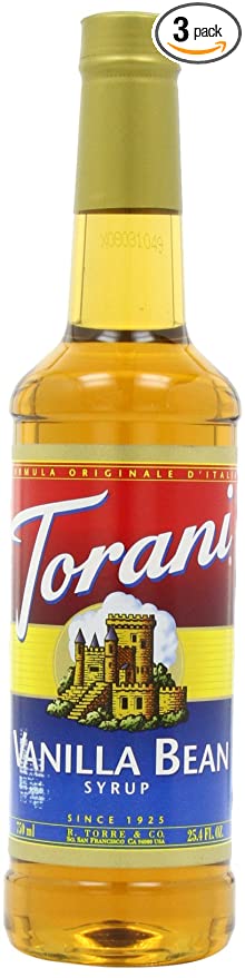 Torani Syrup, Vanilla Bean, 25.4-Ounce Bottles (Pack of 3) - 089036232814
