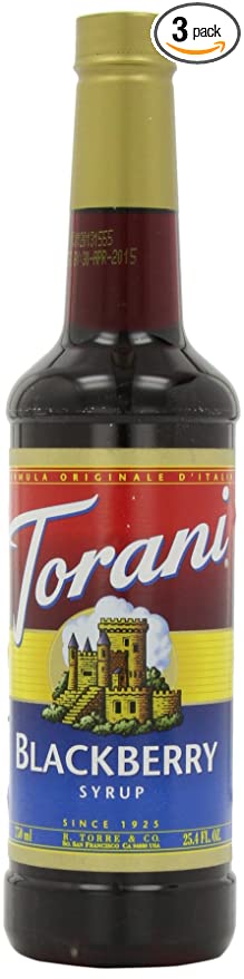 Torani Syrup, Blackberry, 25.4-Ounce Bottles (Pack of 3) - 089036211307
