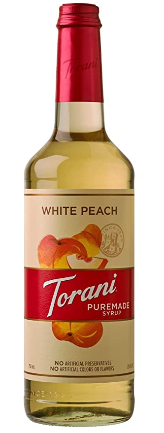  Torani Puremade Syrup, White Peach Flavor, Glass Bottle, Natural Flavors, 25.4 Fl. Oz., 750 mL  - 089036602266