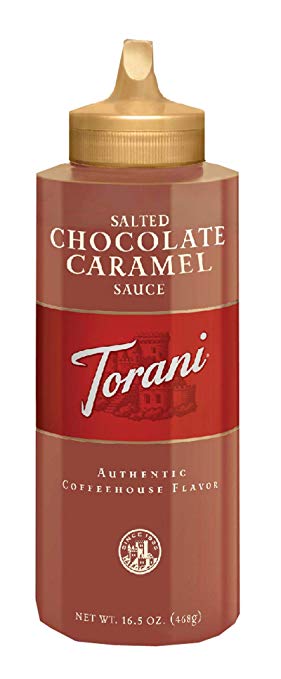 TORANI: Sauce Squeezed Salted Chocolate Caramel, 16.5 oz - 0089036795005