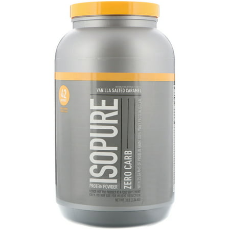 Isopure Zero Carb, Vitamin C and Zinc for Immune Support, 25g Protein, Keto Friendly Protein Powder, 100% Whey Protein Isolate, Flavor: Vanilla Salted Caramel, 3 Pounds (Packaging May Vary) (B077BMQQVY) - 089094024833