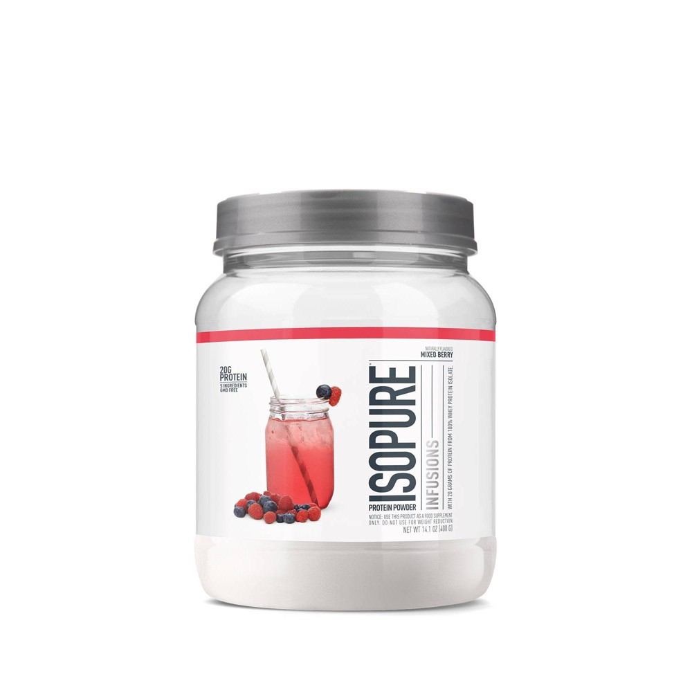Isopure Protein Powder, Gluten Free, Whey Protein Isolate, Post Workout Recovery Drink Mix, Prime Drink, Infusions- Mixed Berry, 16 Servings (B07F43RM55) - 089094025052