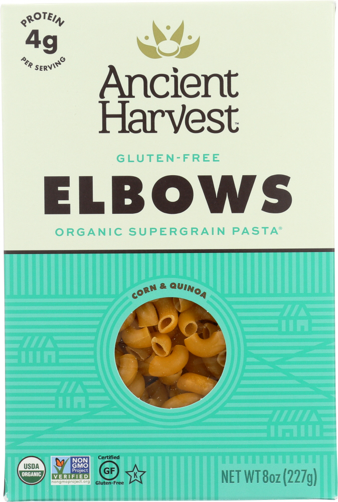 ANCIENT HARVEST: Organic Supergrain Pasta Elbows Gluten Free, 8 oz - 0089125220005