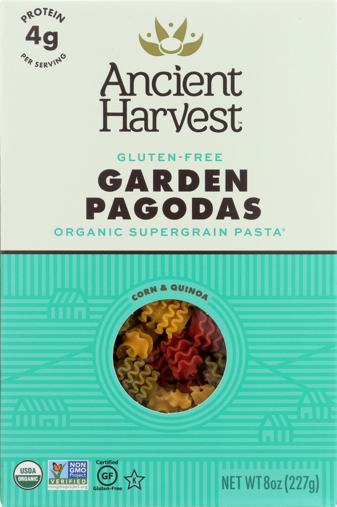 Organic & Gluten Free Pasta, Corn, Brown Rice & Quinoa Garden Pagodas - 089125280009