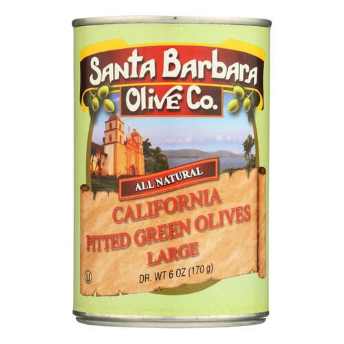 Santa Barbara California Green Olives - Pitted - Case Of 12 - 5.75 Oz. - 089156840135
