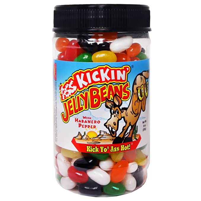  ASS KICKIN’ Hot and Spicy Jellybeans with Habanero Pepper - 9 Oz Resealable Jar - Great for Easter Candy or a Spicy Food Challenge - Try the Gourmet Spicy Jelly Beans Candy  - 778894750720