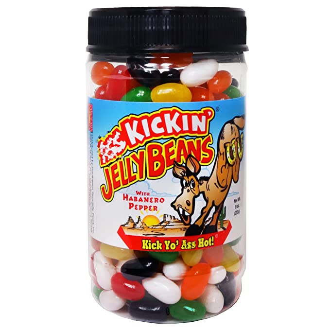 ASS KICKIN’ Hot and Spicy Jellybeans with Habanero Pepper - 9 Oz Resealable Jar - Great for Easter Candy or a Spicy Food Challenge - Try the Gourmet Spicy Jelly Beans Candy - 778894750720