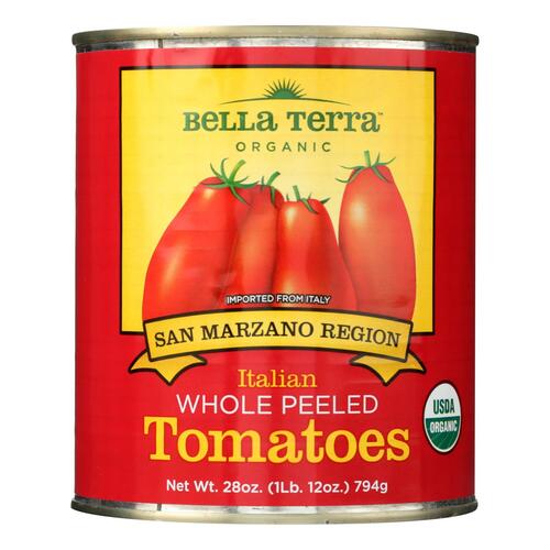 Bella Terra Organic Italian Whole Peeled Tomatoes - San Marzano - Case Of 12 - 28 Oz. - 089397108810