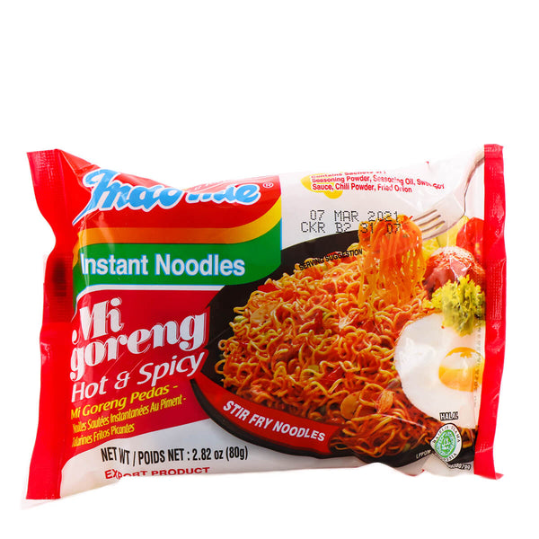 Indomie 80g Mi Goreng Pedas Hot & Spicy Noodles - 0089686171679