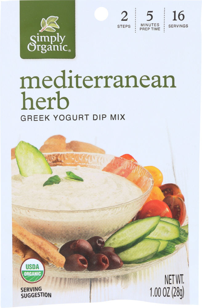 SIMPLY ORGANIC: Mix Dip Greek Yogurt Mediterranean Herb, 1 oz - 0089836157171