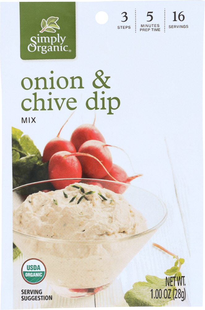 Simply Organic Onion And Chive Dip Mix - Case Of 12 - 1 Oz. - 0089836157508