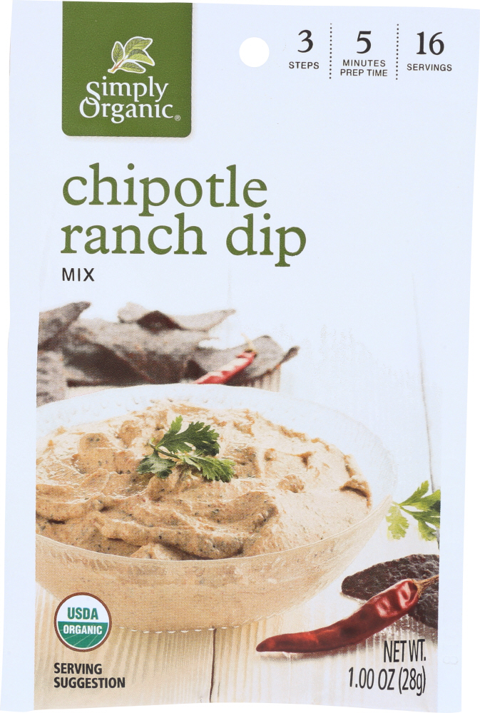 SIMPLY ORGANIC: Mix Dip Chipotle Ranch, 1 oz - 0089836157515