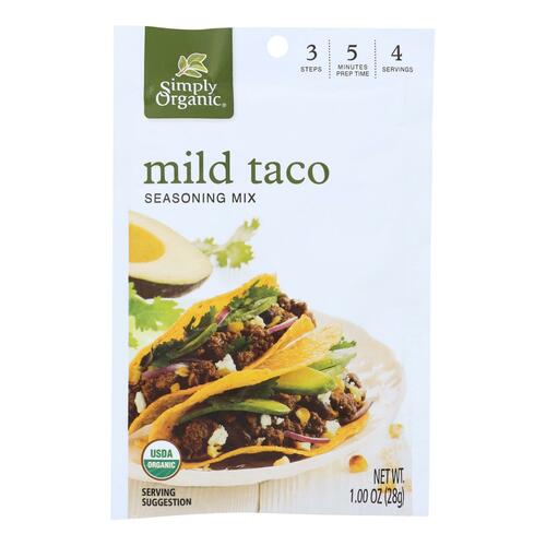 SIMPLY ORGANIC: Mix Taco Seasoning Mild, 1 oz - 0089836157584