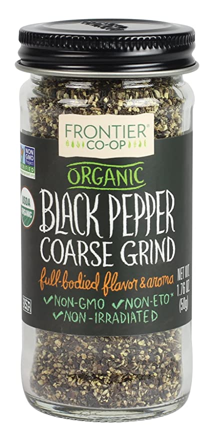  Frontier Natural Products Pepper, Og, Black, Coarse Grind, 1.76-Ounce  - 089836184382