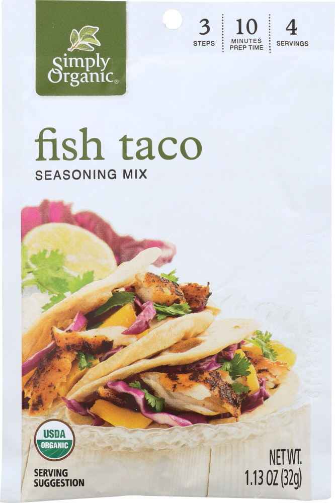 SIMPLY ORGANIC: Fish Taco Seasoning Mix, 1.13 oz - 0089836185341