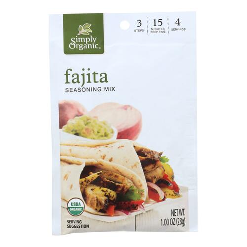 Simply Organic Seasoning Mix - Fajita - Case Of 12 - 1 Oz. - 089836185358