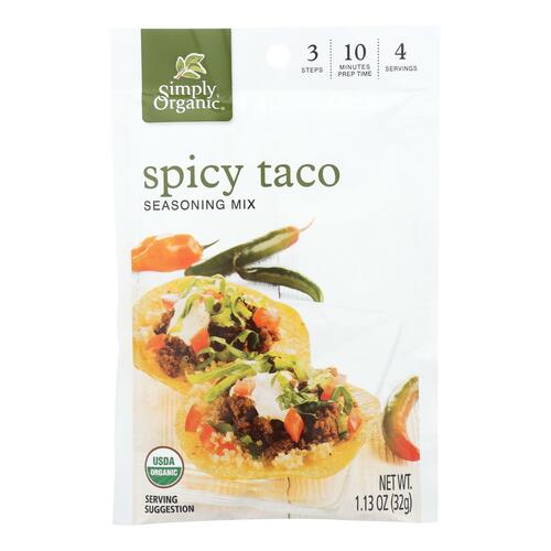 SIMPLY ORGANIC: Seasoning Mix Spicy Taco, 1.13 Oz - 0089836189592