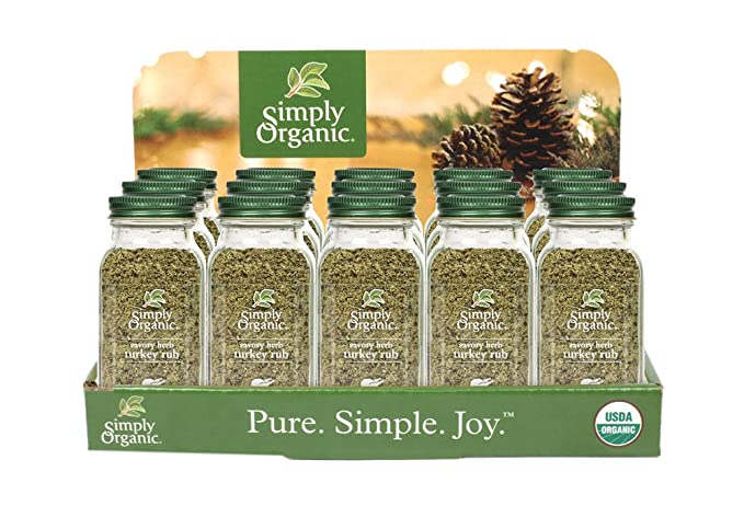  Simply Organic Turkey Rub - Case of 15 - 2.43 oz.  - 089836190376