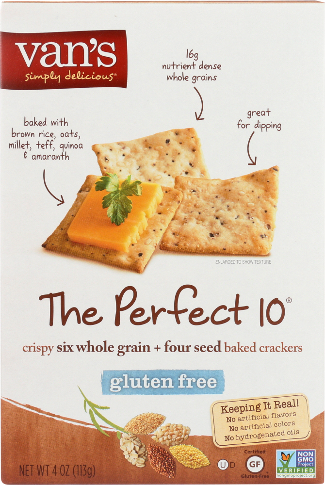 VANS: The Perfect 10 Gluten Free Crackers, 4 oz - 0089947803608