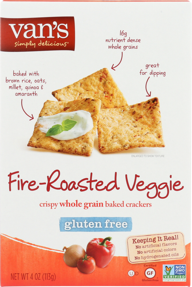 VANS: Fire-Roasted Veggie Crackers Gluten Free, 4 oz - 0089947803707