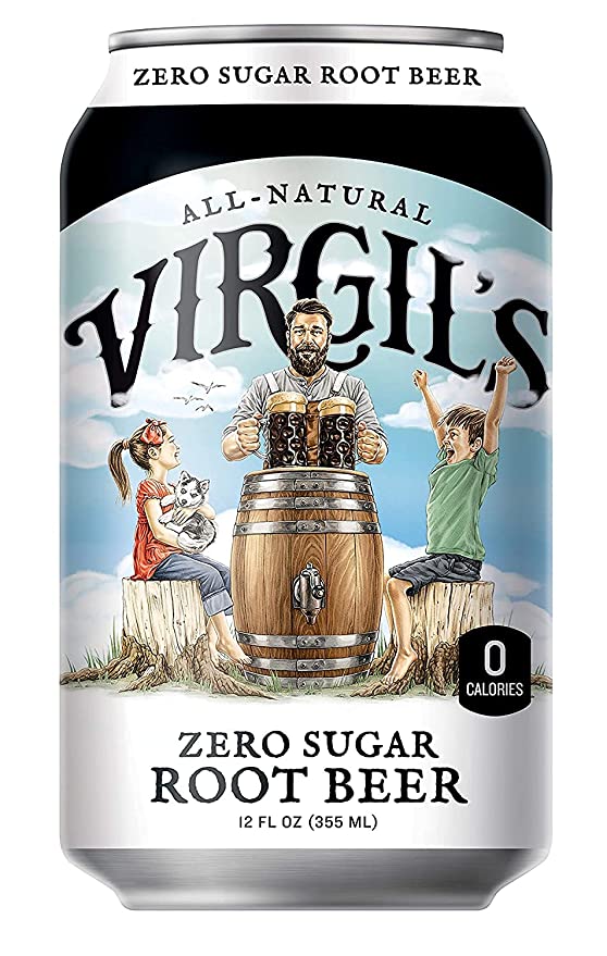 Virgil’s, Zero Sugar Root Beer, Great Tasting Zero Calorie Keto Friendly Soda (24- 12oz cans) - 090341064007