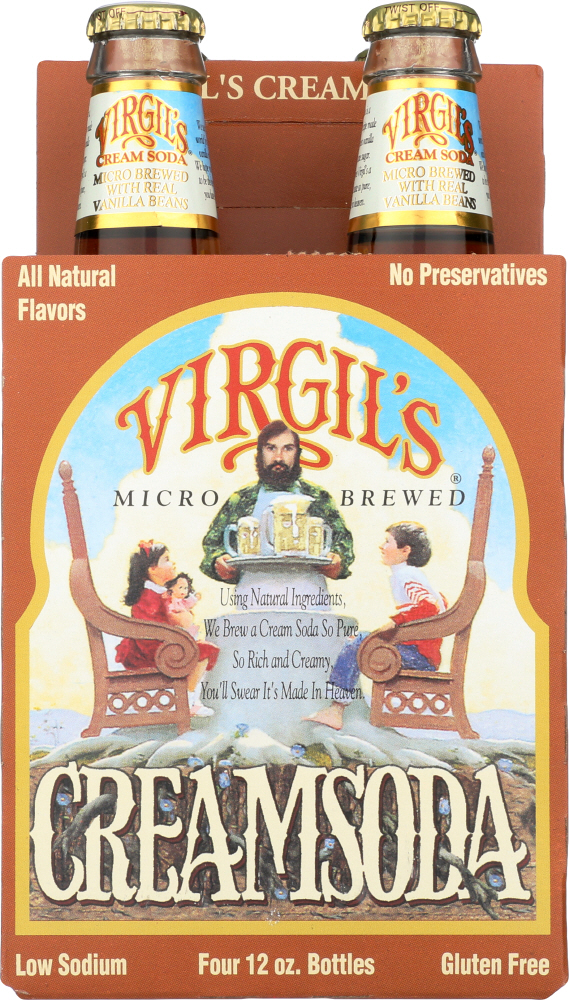 VIRGILS: Cream Soda Micro Brewed, 4 pack, 48 oz - 0090341543212