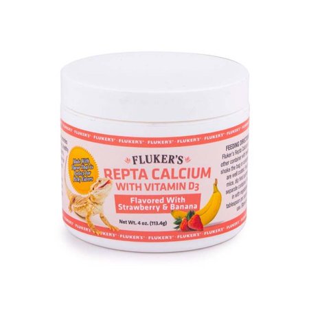 Flukers 91197730191 4 oz Repta Calcium with Vitamin D3 Strawberry Banana Flavored - 091197730191