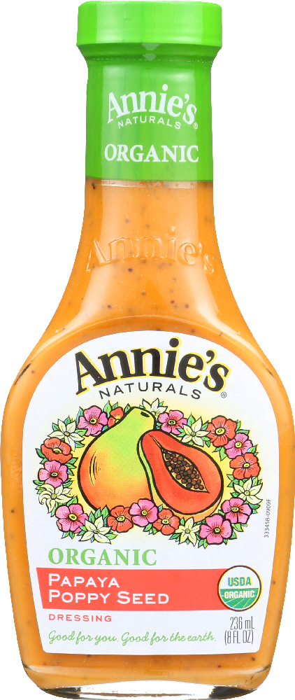 ANNIES HOMEGROWN: Organic Papaya Poppy Seed Dressing, 8 oz - 0092325333451