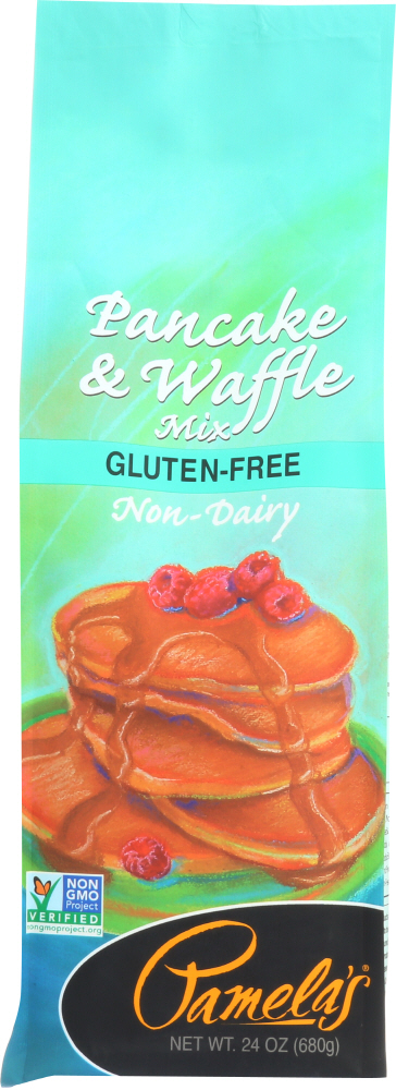 PAMELAS: Mix Pancake Waffle Non-dairy Gluten Free, 24 oz - 0093709301905