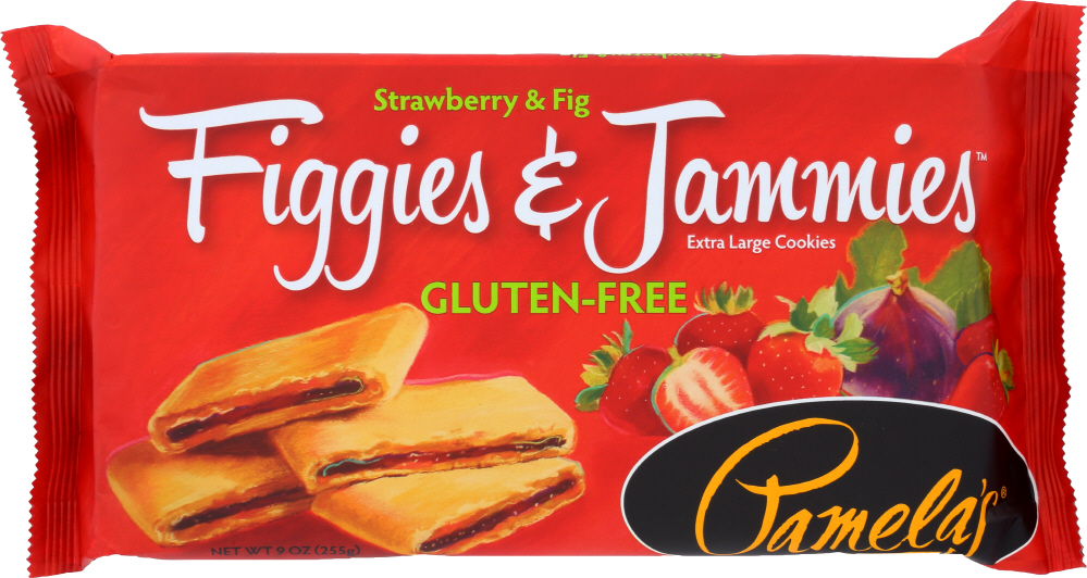 PAMELA’S: Gluten-Free Figgies & Jammies Extra Large Cookies Strawberry & Fig, 9 oz - 0093709801047
