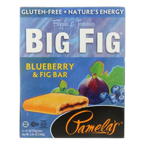 Pamela's Products - Gluten-free Big Fig Bar - Blueberry And Fig - Case Of 8 - 5.64 Oz. - 0093709822226