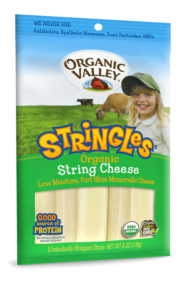 ORGANIC VALLEY: Stringles Organic String Cheese 6 Sticks, 6 oz - 0093966002140