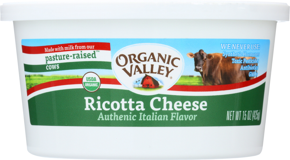 ORGANIC VALLEY: Whole Milk Ricotta Cheese, 15 oz - 0093966002195
