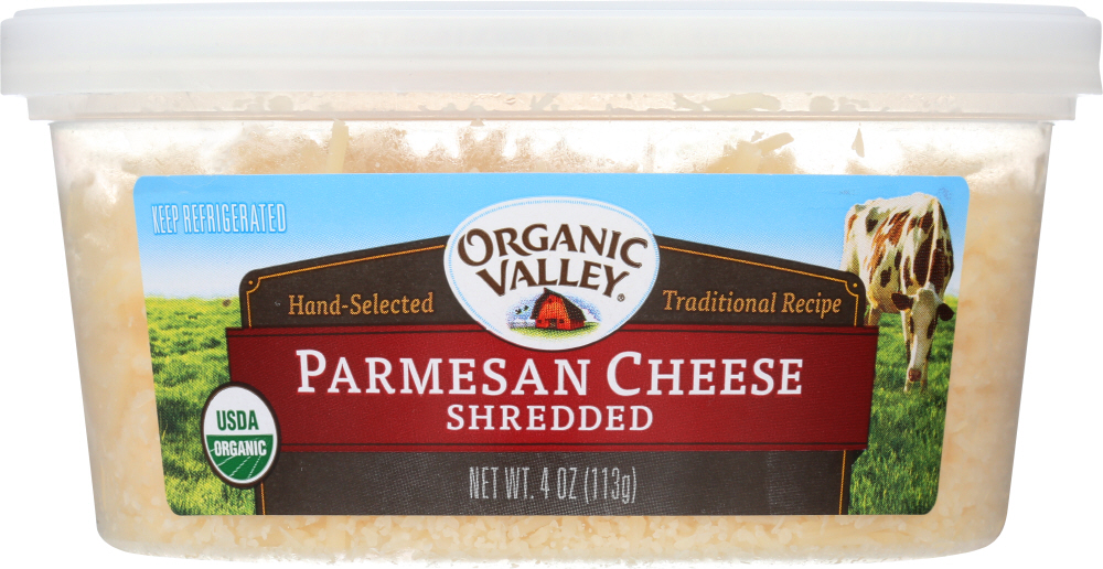 ORGANIC VALLEY: Shredded Parmesan Cheese, 4 oz - 0093966002287