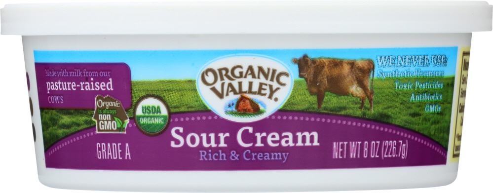 ORGANIC VALLEY: Organic Sour Cream, 8 oz - 0093966004373