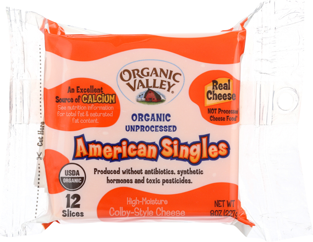 Organic Valley, Organic American Singles Colby-Style Cheese - 093966004861