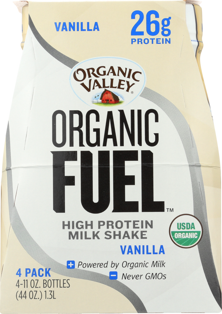 ORGANIC VALLEY: Milk Shake High Protein Vanilla 4 Pack, 44 oz - 0093966005394