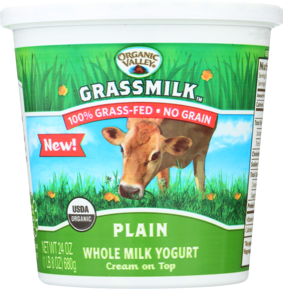 ORGANIC VALLEY: Grassmilk Plain Whole Milk Yogurt, 24 oz - 0093966005585