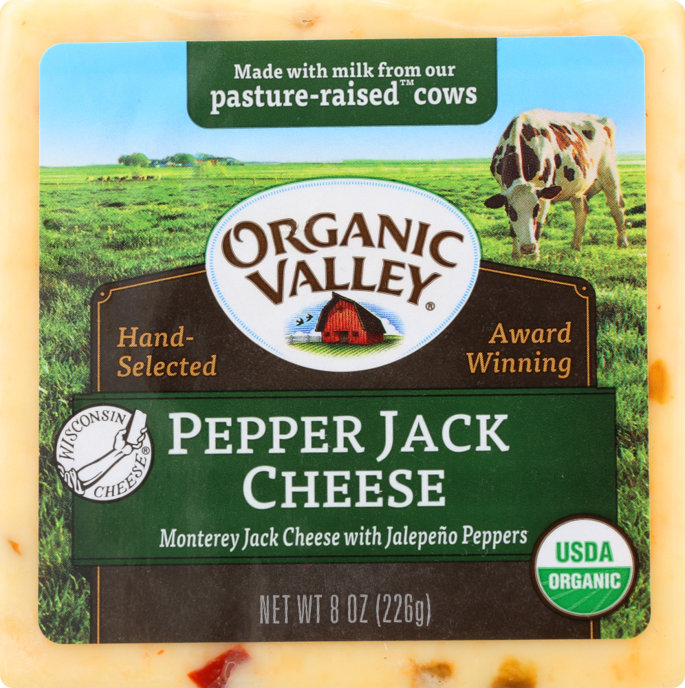 ORGANIC VALLEY: Organic Pepper Jack Cheese, 8 oz - 0093966213607