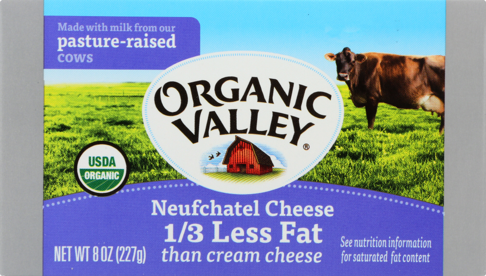 ORGANIC VALLEY: Organic Neufchatel Pasteurized Cream Cheese, 8 oz - 0093966221015