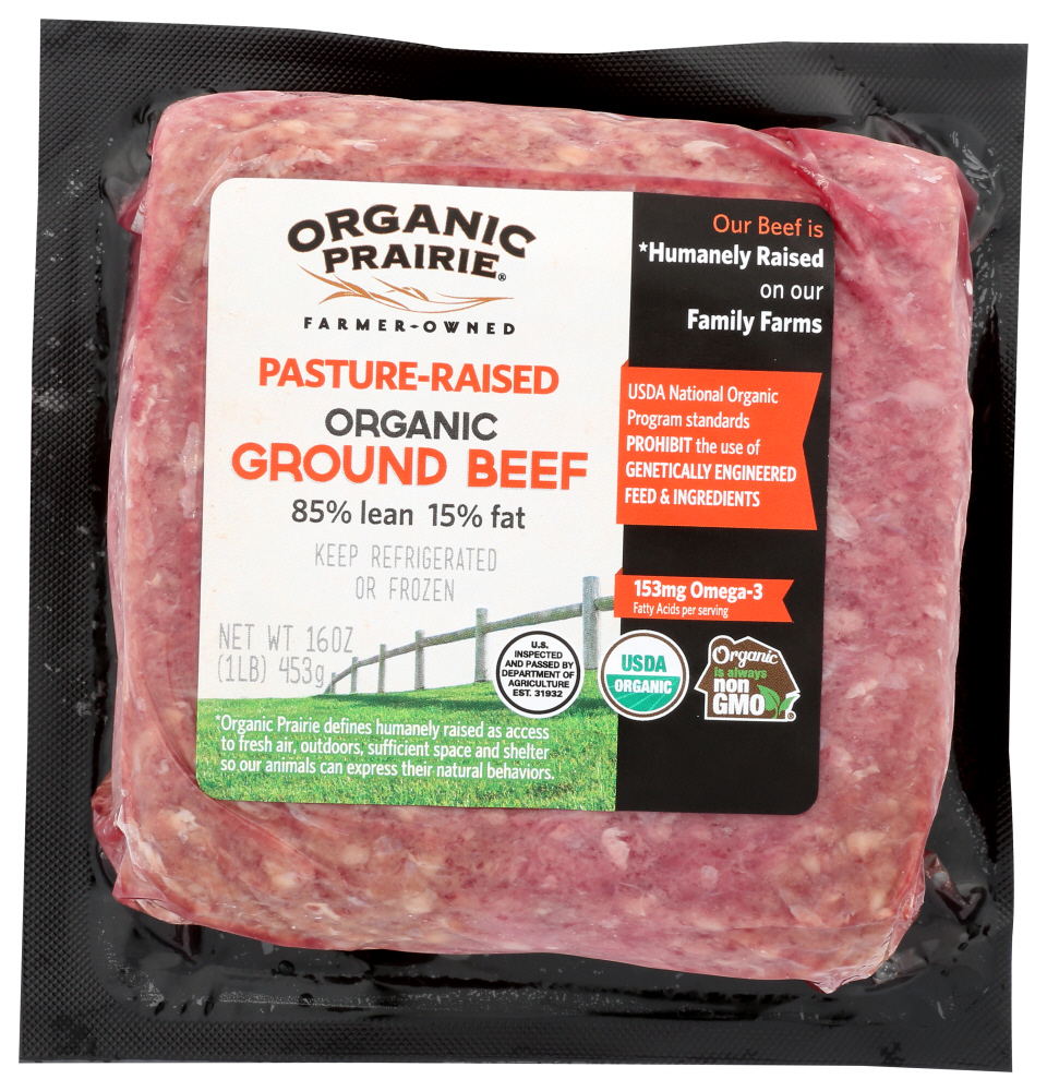 85% Lean 15% Fat Organic Ground Beef - 093966303056