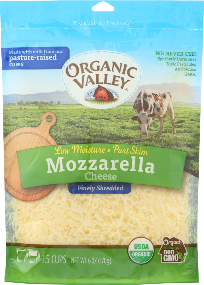 Organic Valley, Shredded Mozzarella Cheese - 093966452709