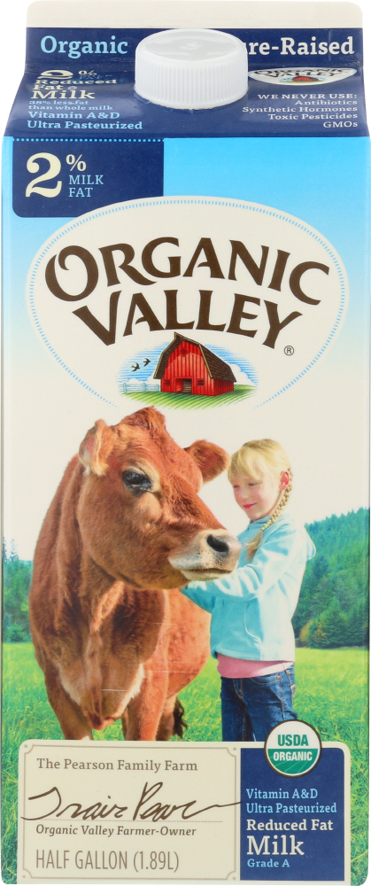 ORGANIC VALLEY: Milk 2% Reduced Fat Ultra Pasteurized, 64 oz - 0093966515008