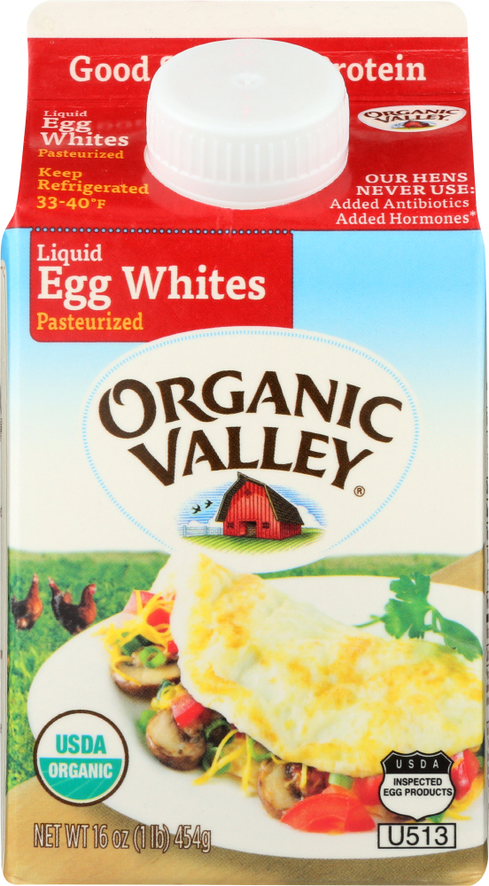 ORGANIC VALLEY: Organic Pasteurized Liquid Egg Whites, 16 oz - 0093966811117