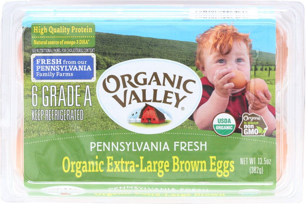 Organic Valley, Organic Extra-Large Brown Eggs - 093966811506