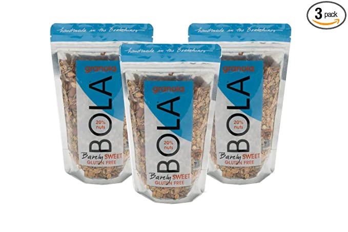 BOLA granola Barely Sweet, Low Sugar, Almond & Pumpkin Seed Granola, 12oz - 3 PACK - 094922356796