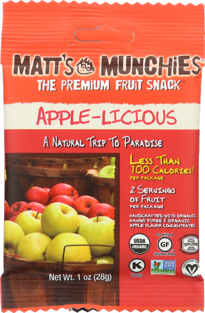 Matt'S Munchies, Fruit Snack, Apple-Licious - real
