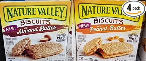  Nature Valley Biscuits with Peanut Butter & Almond Butter Variety Pack, 5 Count (Pack of 4) - 095945113458