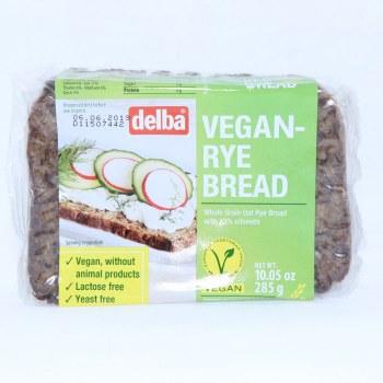 Whole grain vegan-rye oat rye bread - 0096453122017